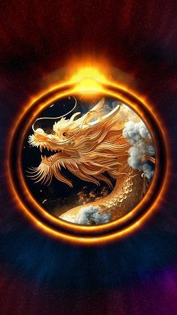 黄金龍∞ゴールデンリングス iPhone8/Android待受け、縦横比19×6